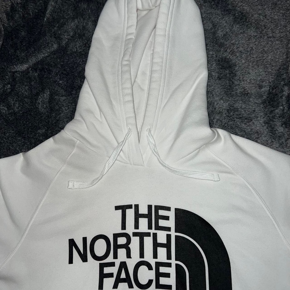 white/black north face hoodie